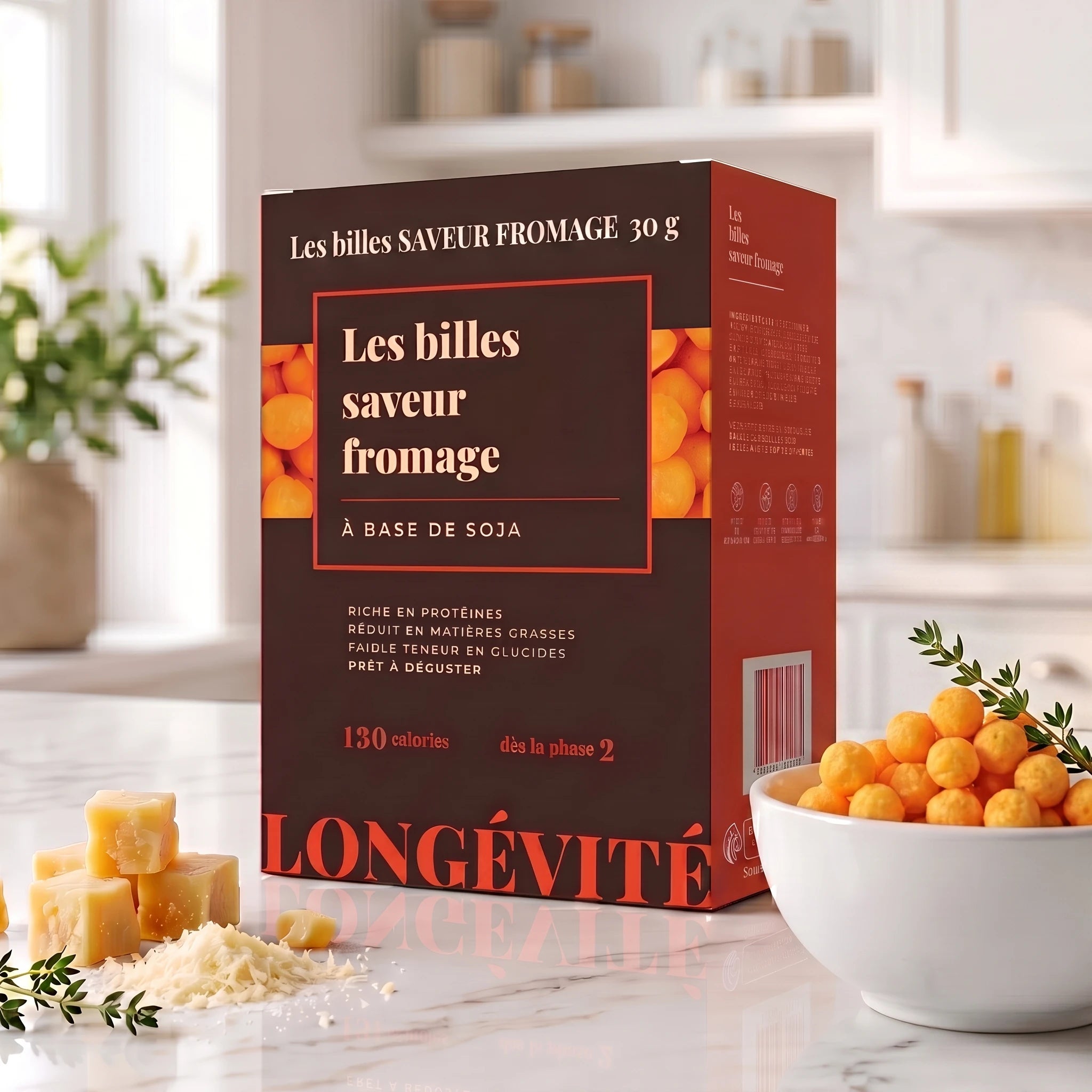 Billes saveur fromage protéinées prêtes à consommer, riches en protéines – LONGÉVITÉ