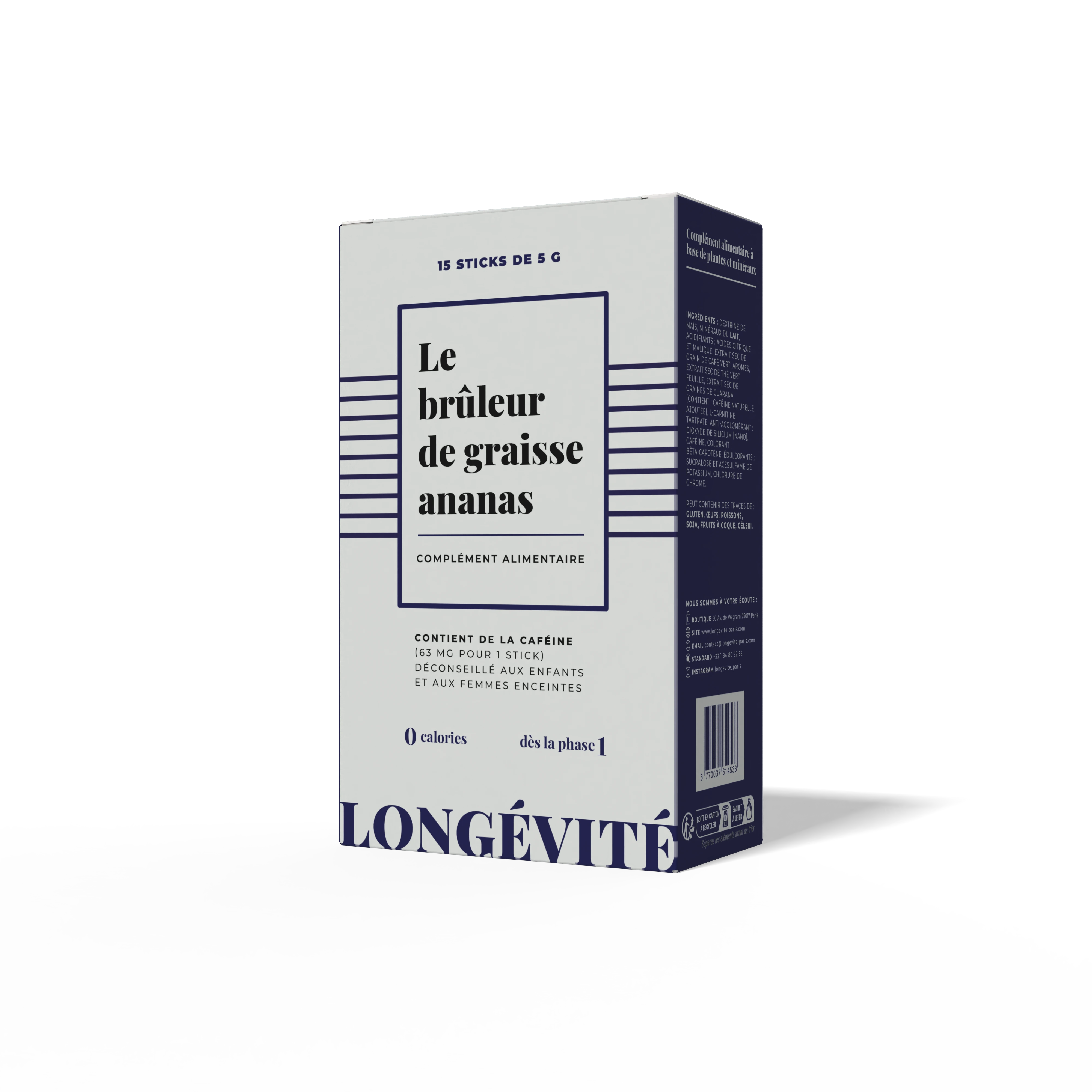Les sticks brûleur de graisse ananas (x15) - LONGÉVITÉ