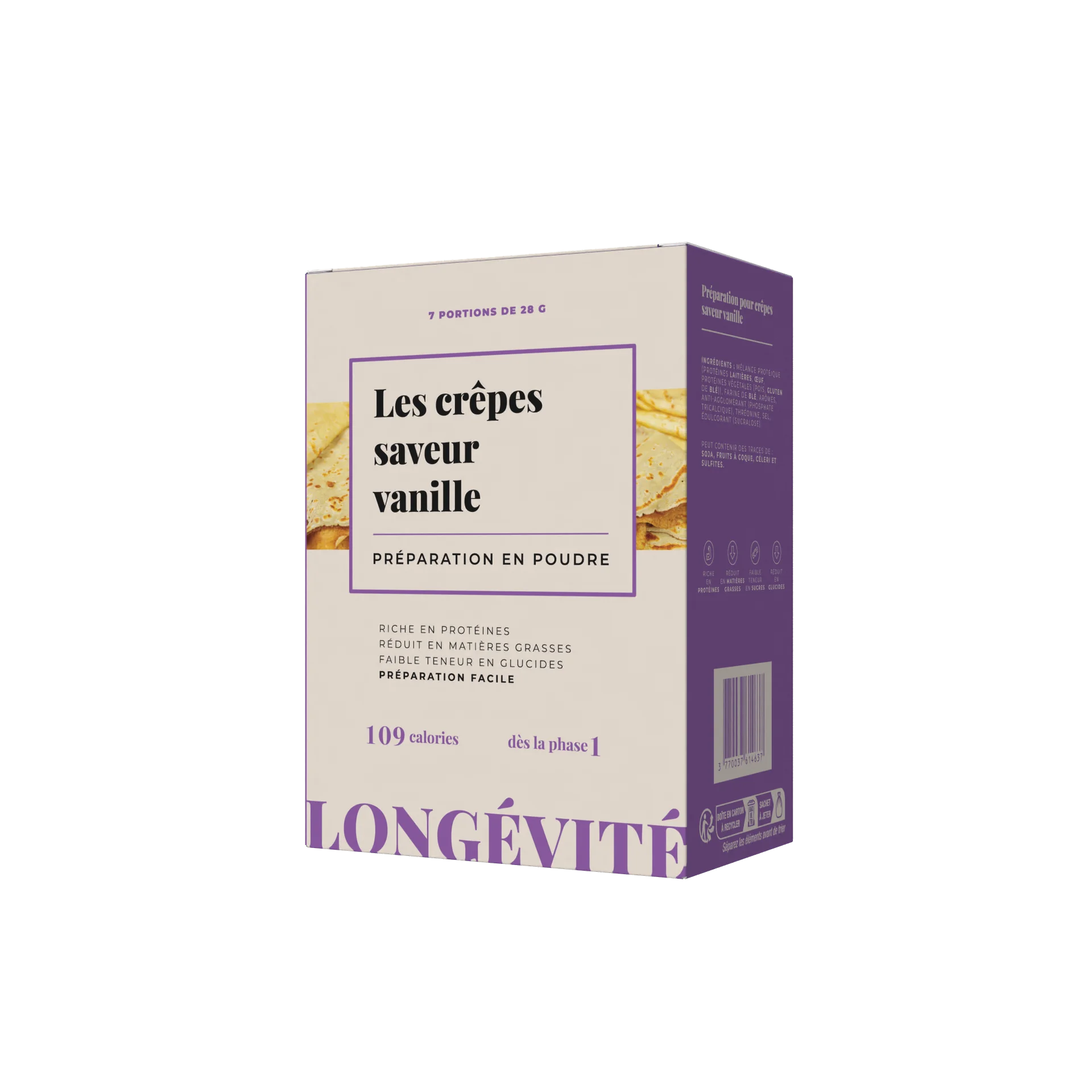 Les crêpes saveur vanille (7 portions) - LONGÉVITÉ