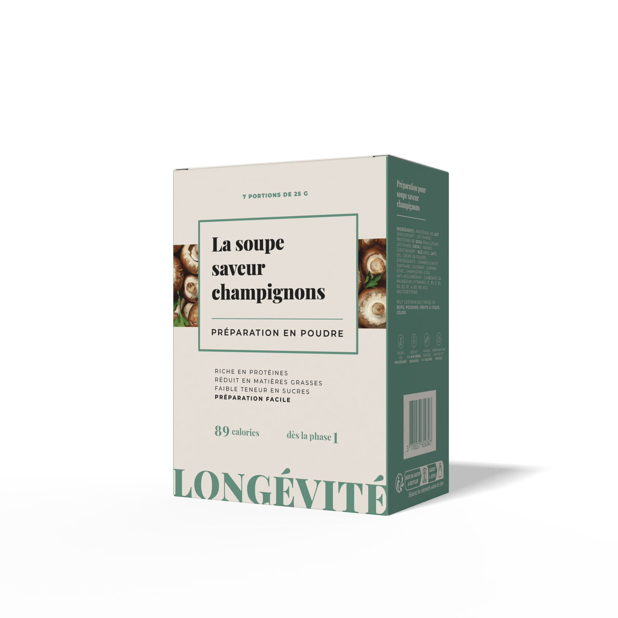 La soupe saveur champignon (7 portions) - LONGÉVITÉ