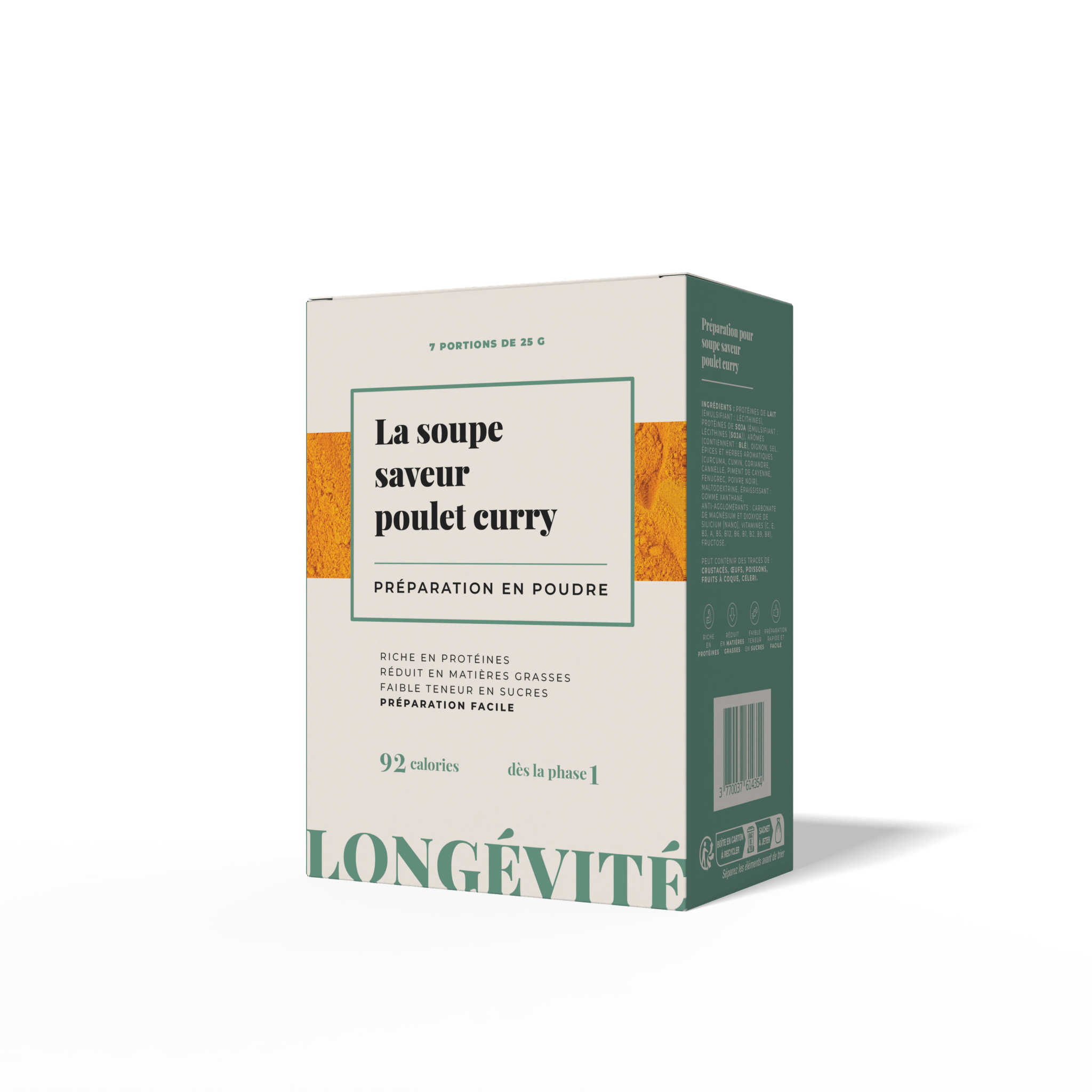 La soupe saveur poulet curry (7 portions) - LONGÉVITÉ