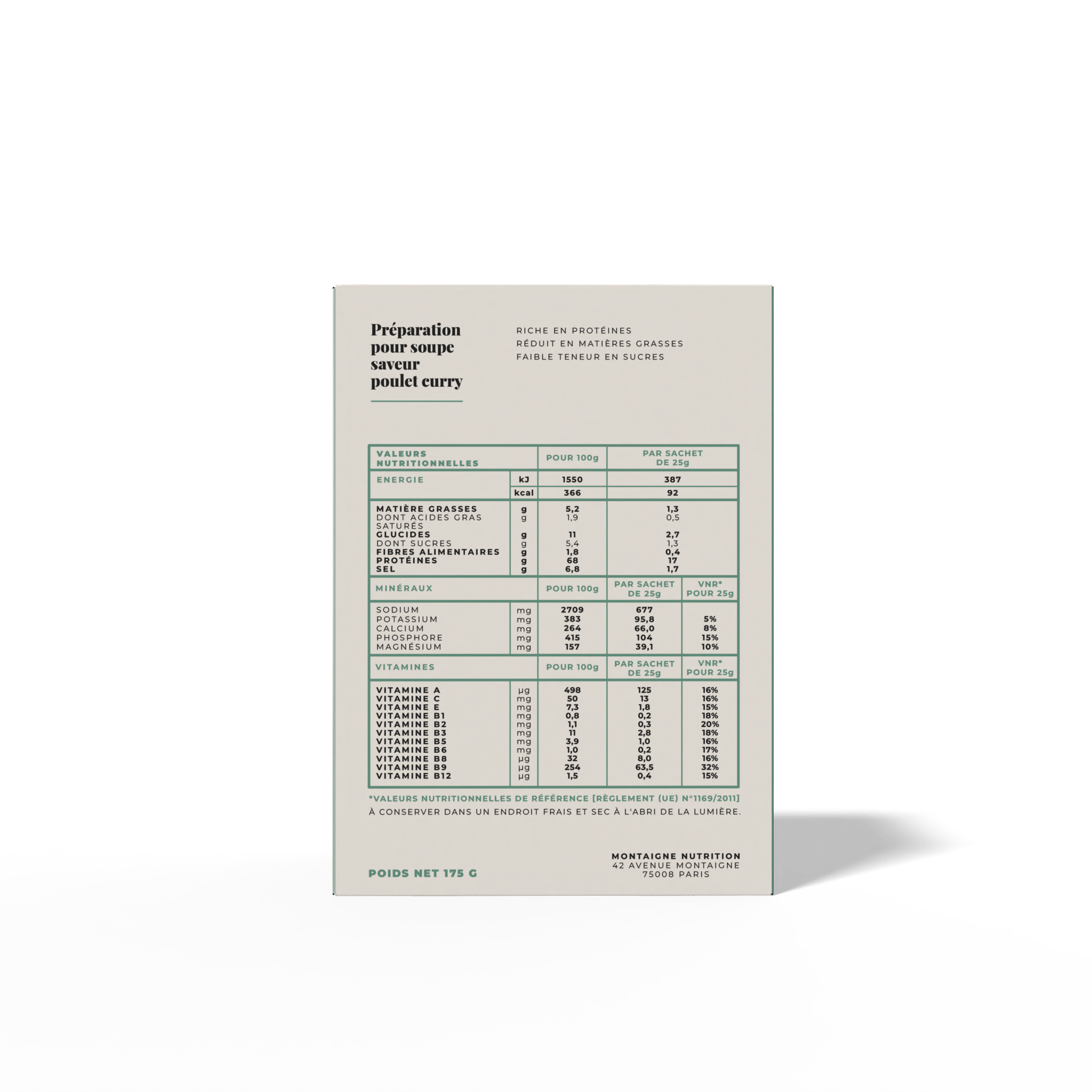 La soupe saveur poulet curry (7 portions) - LONGÉVITÉ