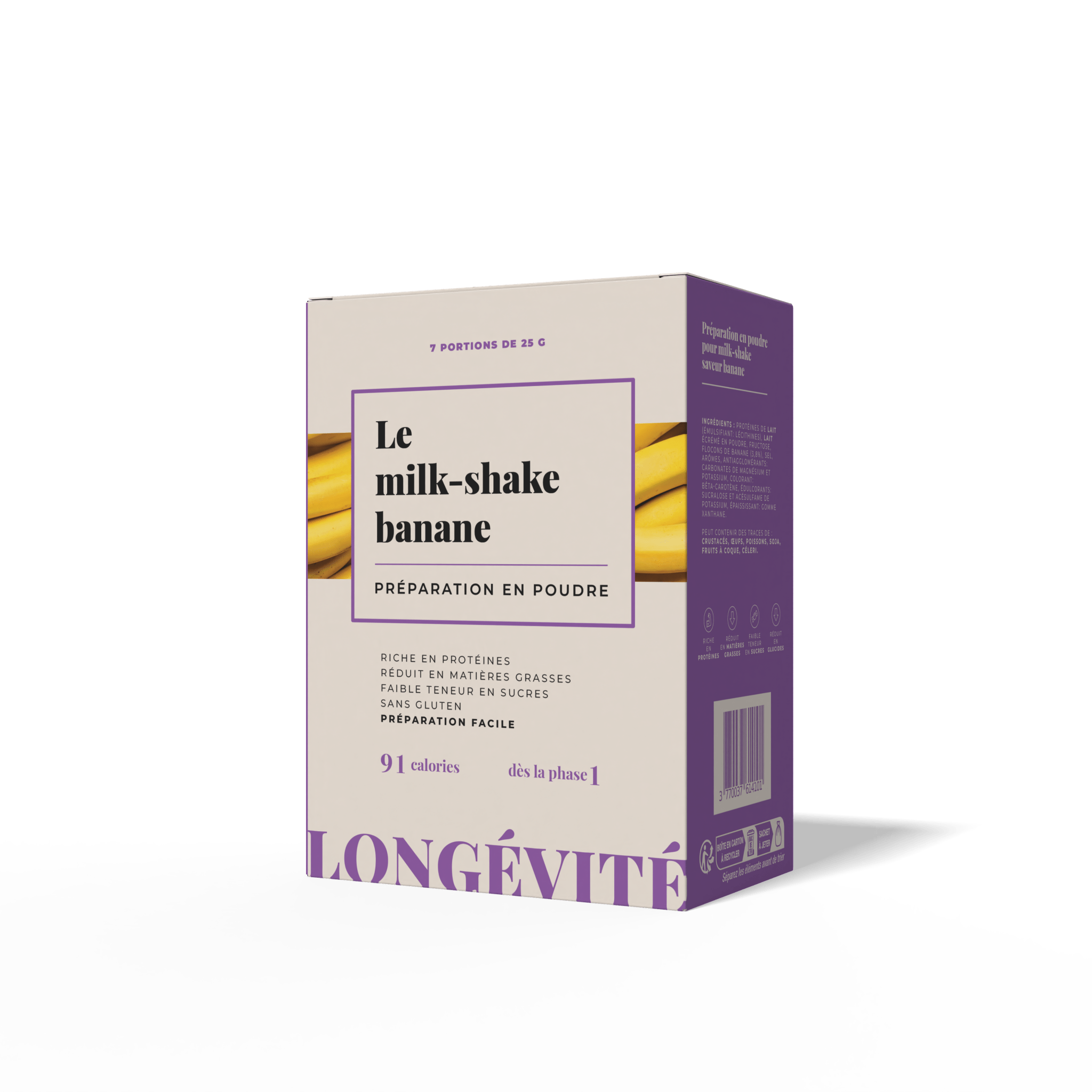 Le milk - shake saveur banane (7 portions) - LONGÉVITÉ
