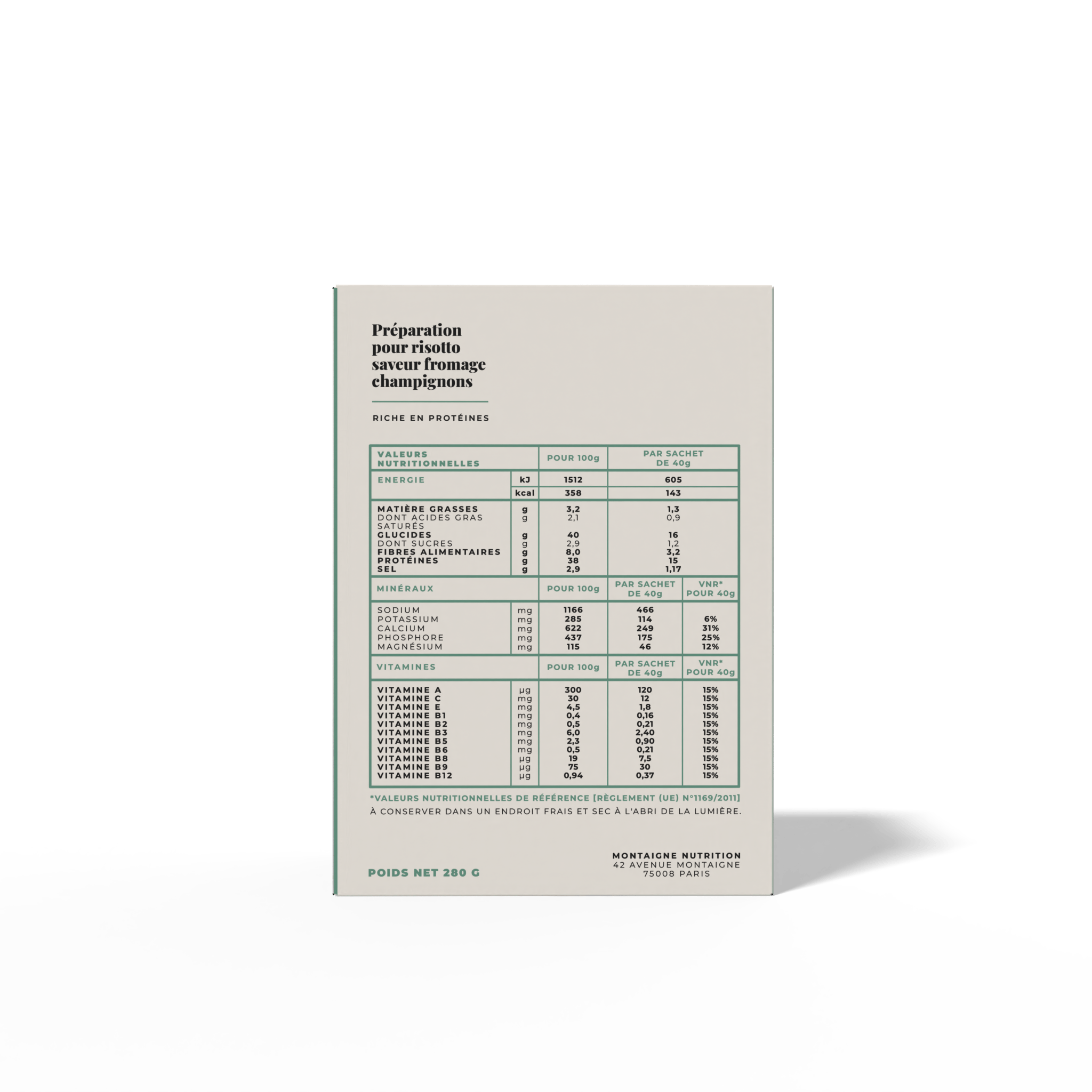 Le risotto saveur fromage et champignons (7 portions) - LONGÉVITÉ