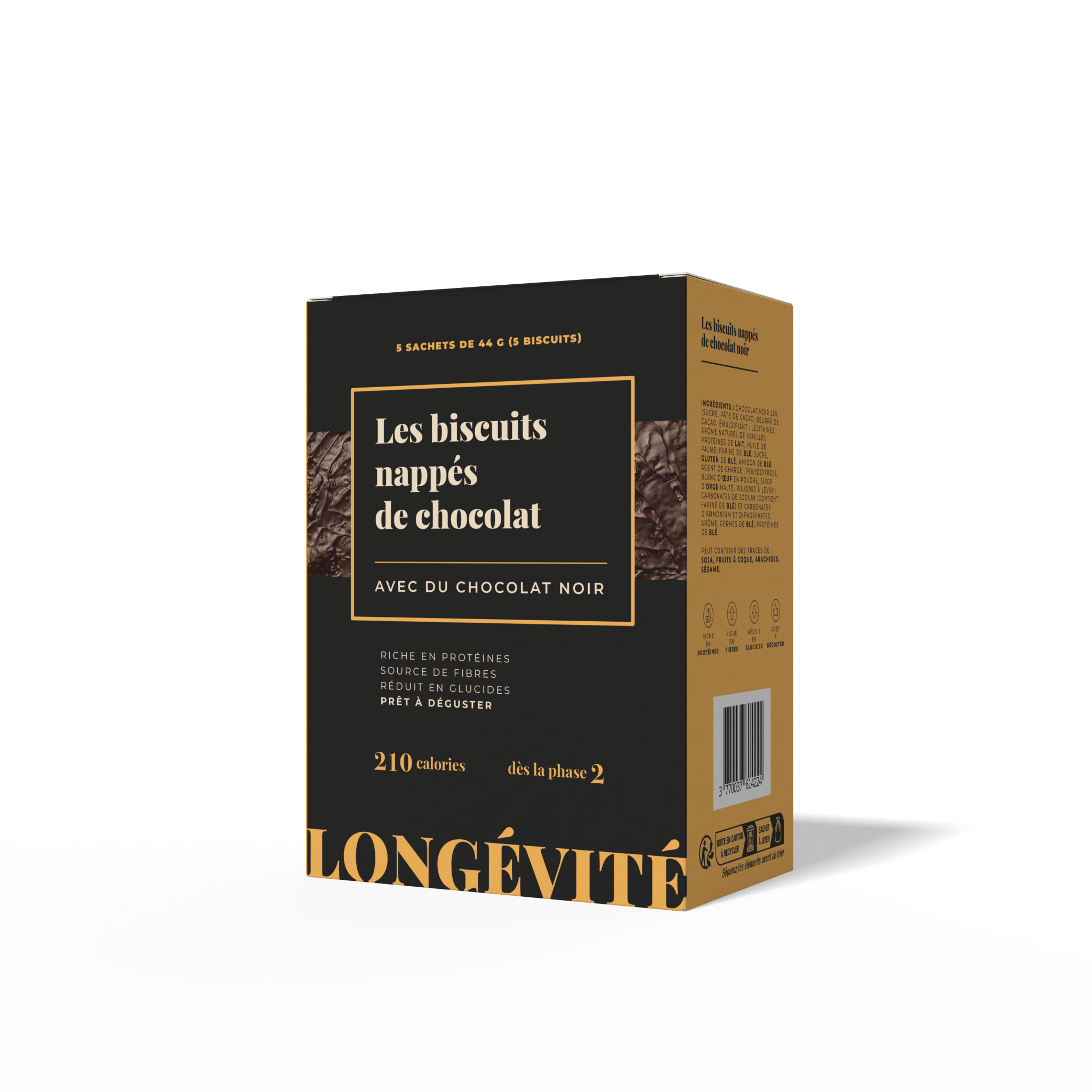 Les biscuits nappés de chocolat (5 portions) - LONGÉVITÉ