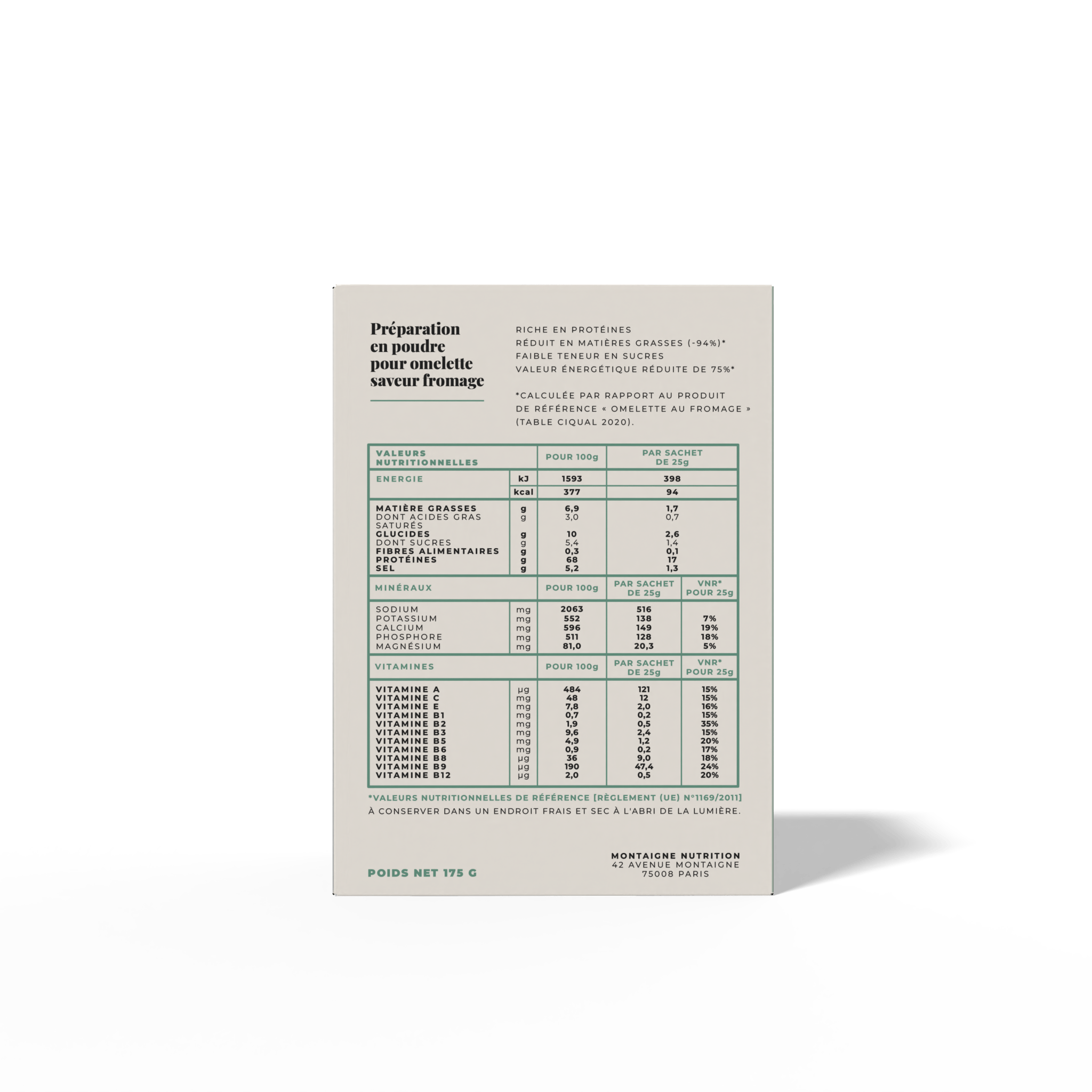 L'omelette saveur fromage (7 portions) - LONGÉVITÉ
