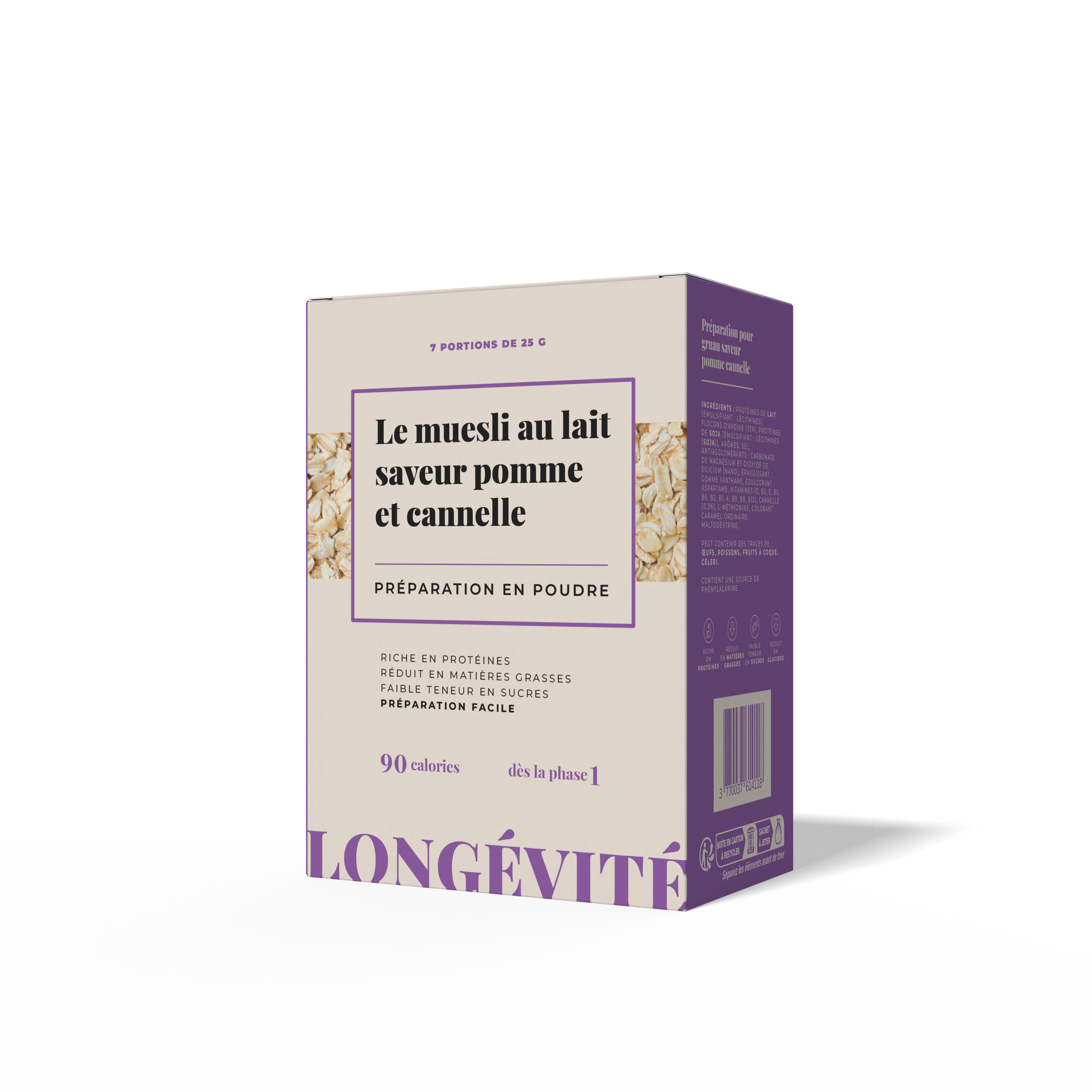 Le muesli au lait pomme et cannelle (7 portions)