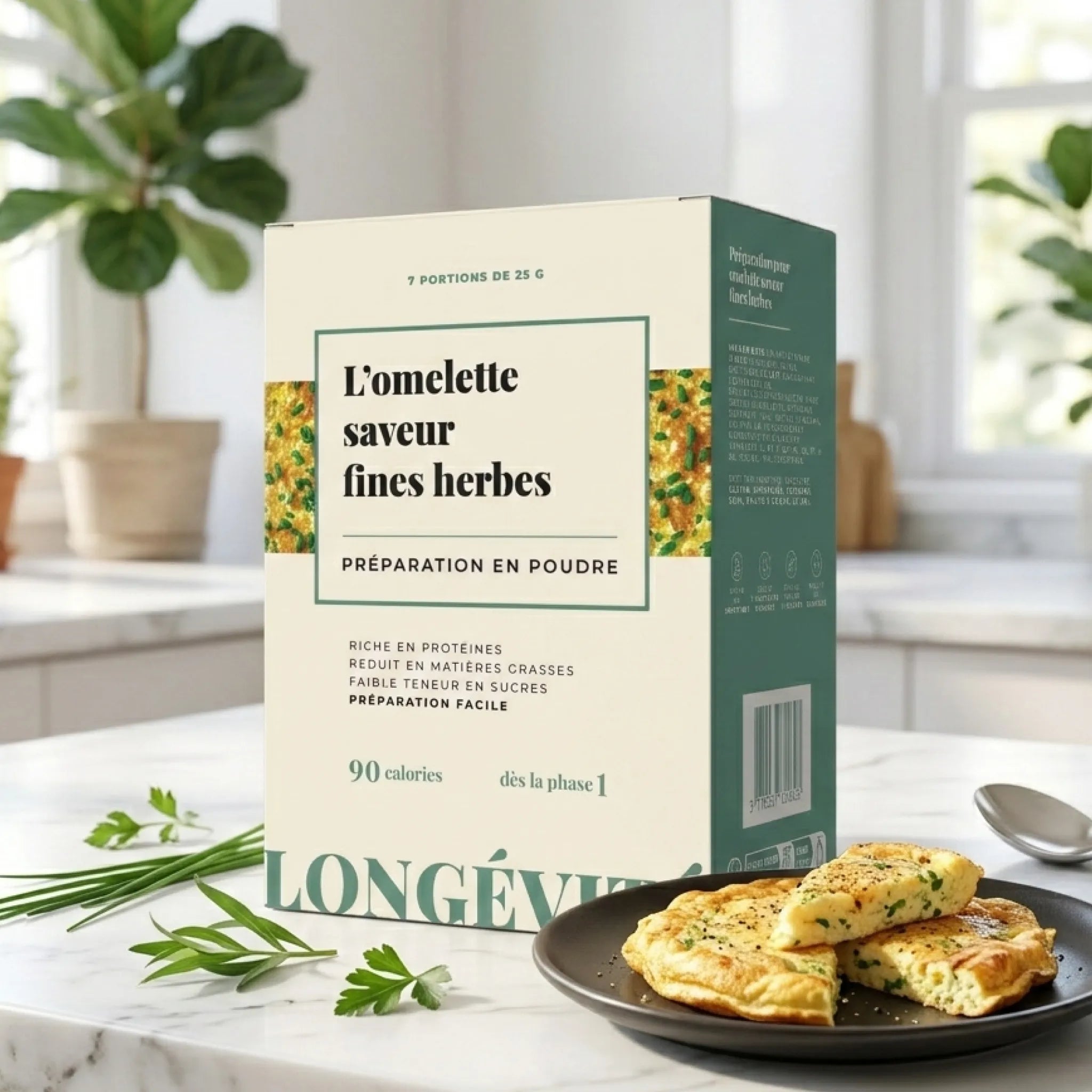 Omelette fines herbes protéinée en poudre, riche en protéines et faible en matières grasses – LONGÉVITÉ