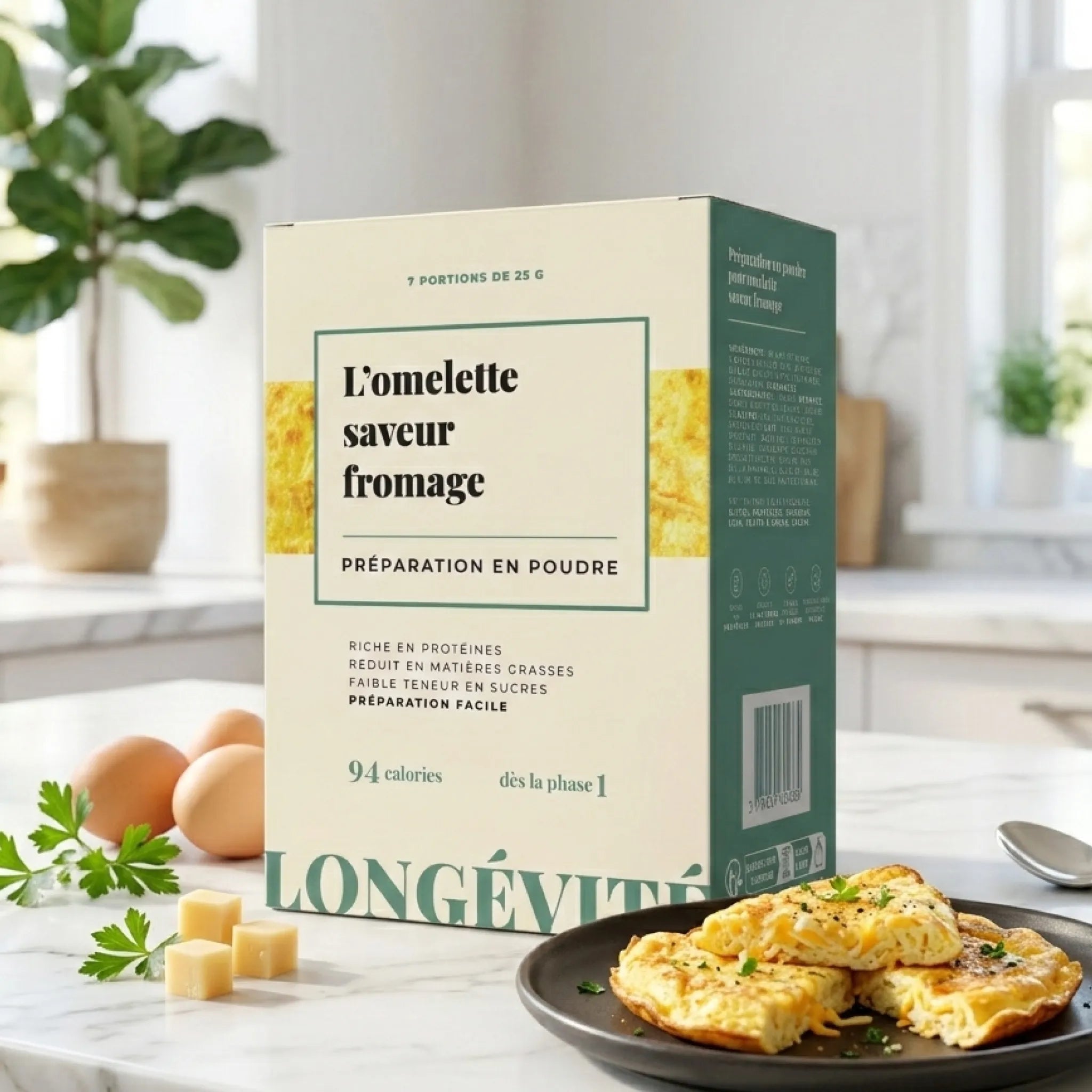 Omelette fromage protéinée en poudre, riche en protéines et faible en matières grasses – LONGÉVITÉ
