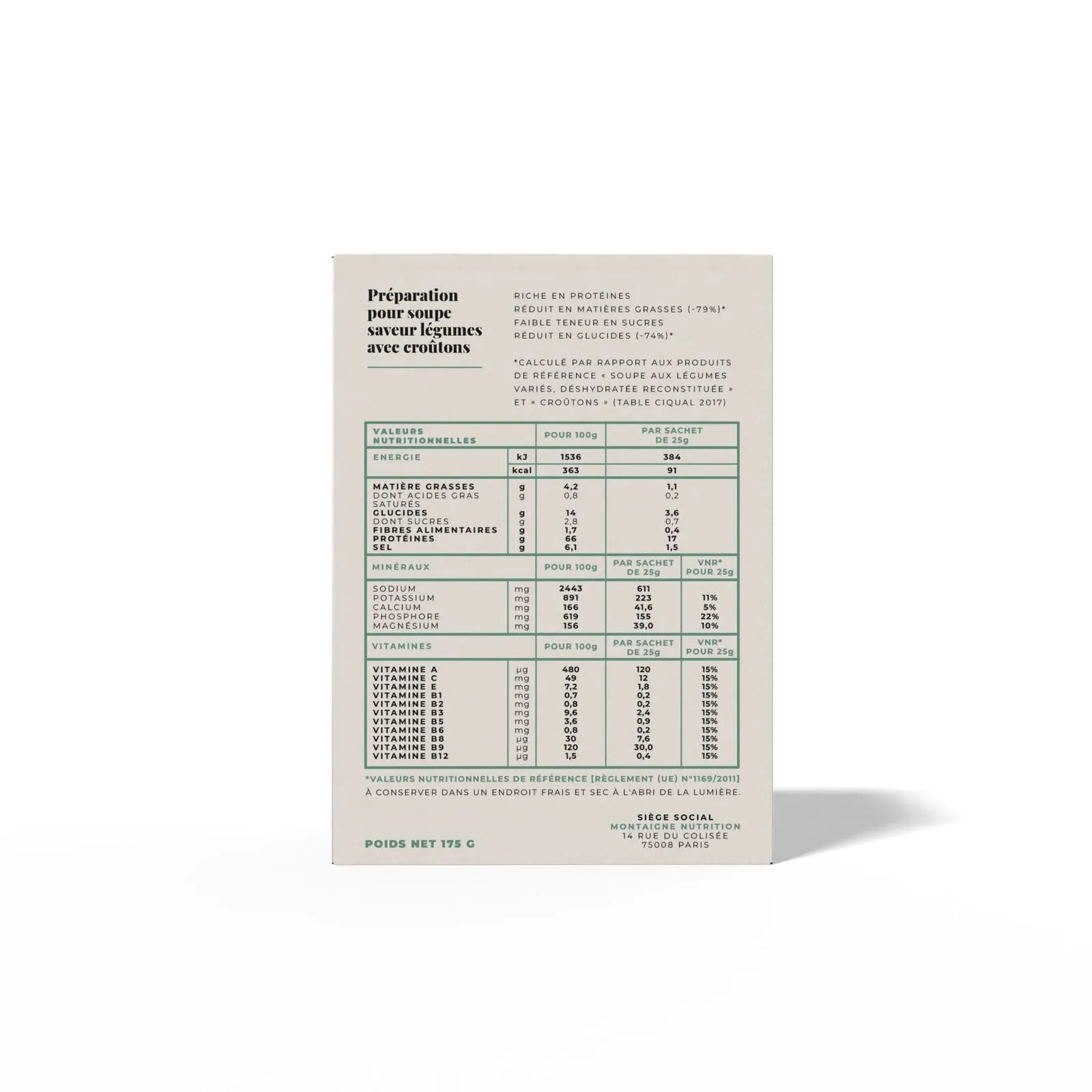La soupe huit légumes et croûtons (7 portions)