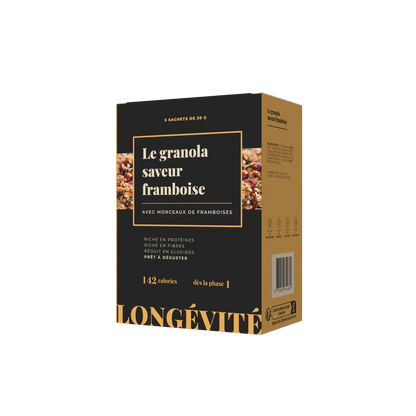 Le granola saveur framboise (5 portions) - LONGÉVITÉ