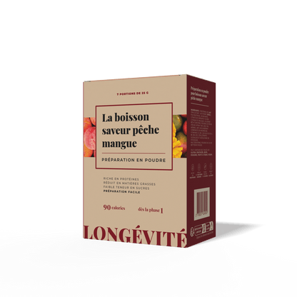 La boisson saveur pêche mangue (7 portions) - LONGÉVITÉ
