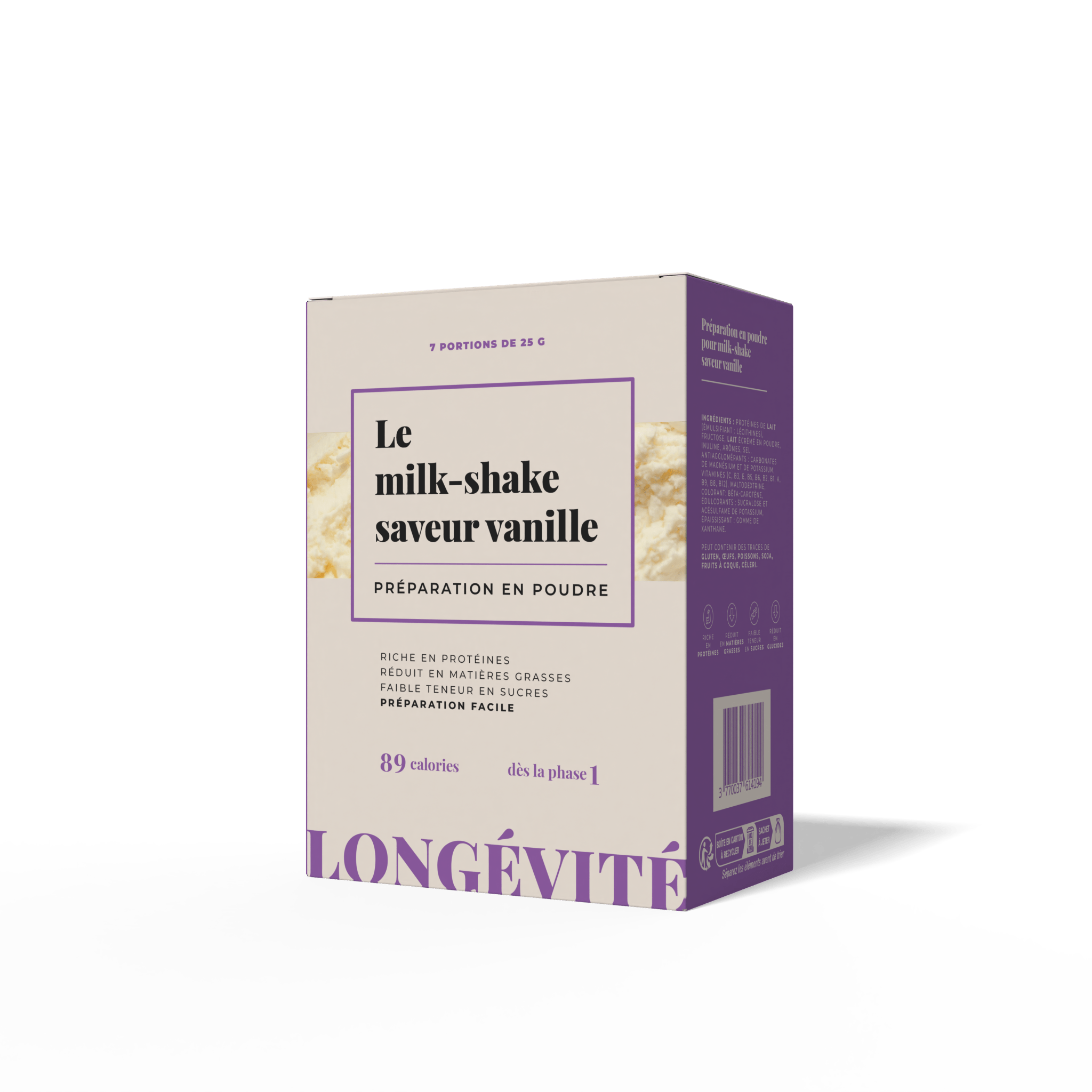 Le milk - shake saveur vanille (7 portions) - LONGÉVITÉ