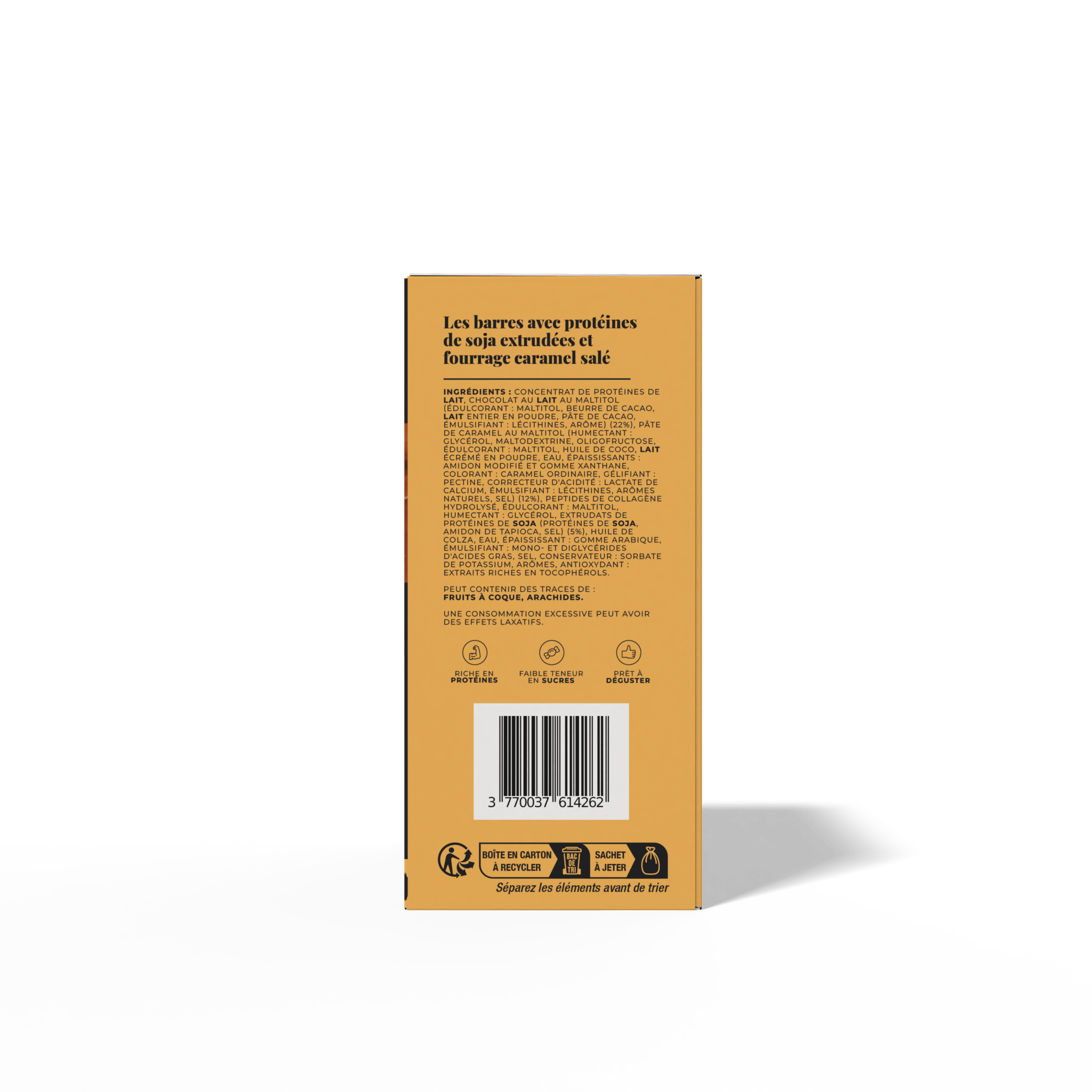 Les barres fourrées caramel salé (5 barres) - LONGÉVITÉ