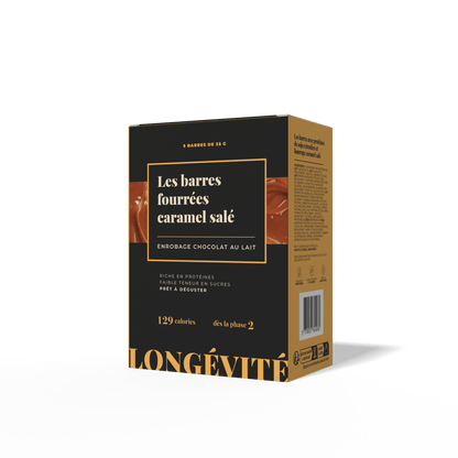 Les barres fourrées caramel salé (5 barres) - LONGÉVITÉ
