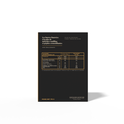 Les barres noisettes et vanille (5 barres) - LONGÉVITÉ