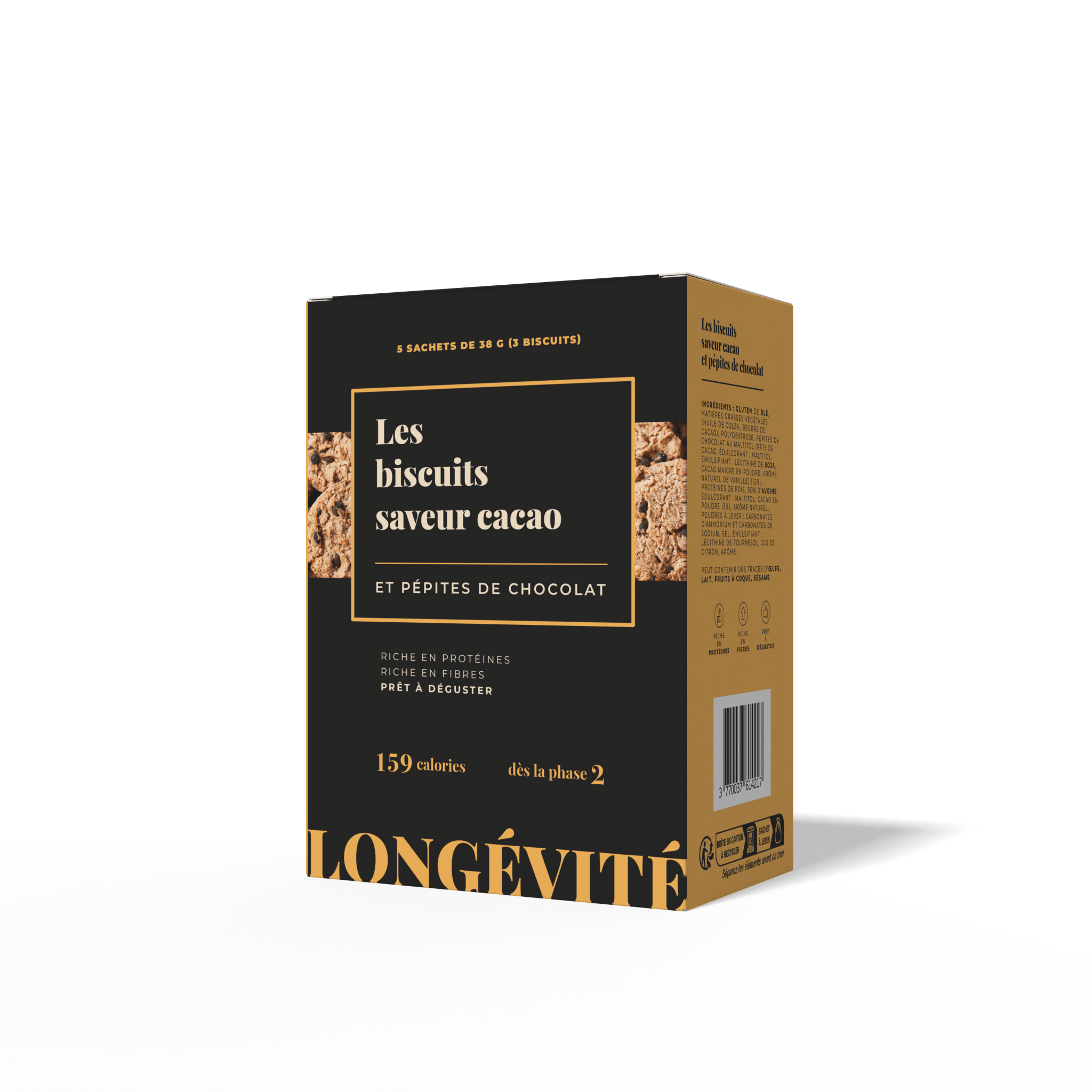 Les biscuits saveur cacao (5 portions) - LONGÉVITÉ
