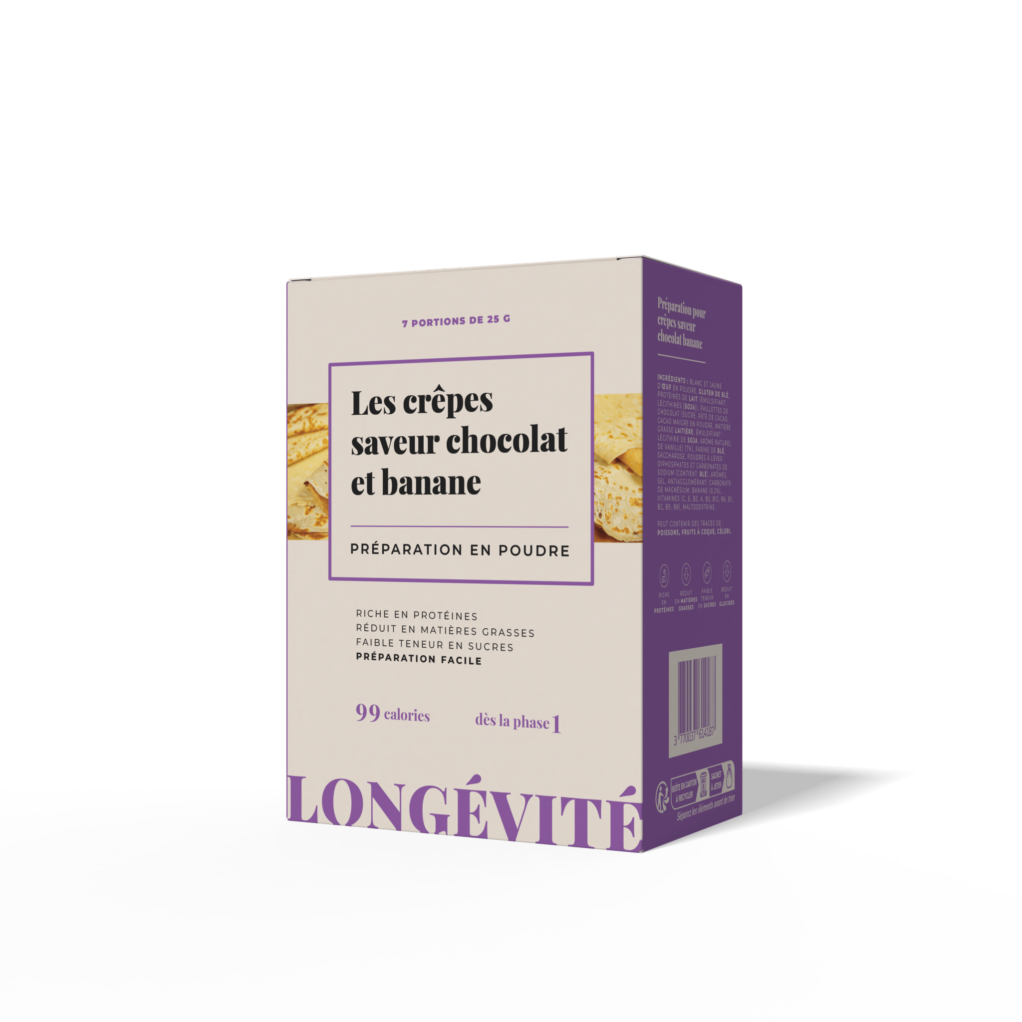 Les crêpes saveur chocolat et banane (7 portions) - LONGÉVITÉ