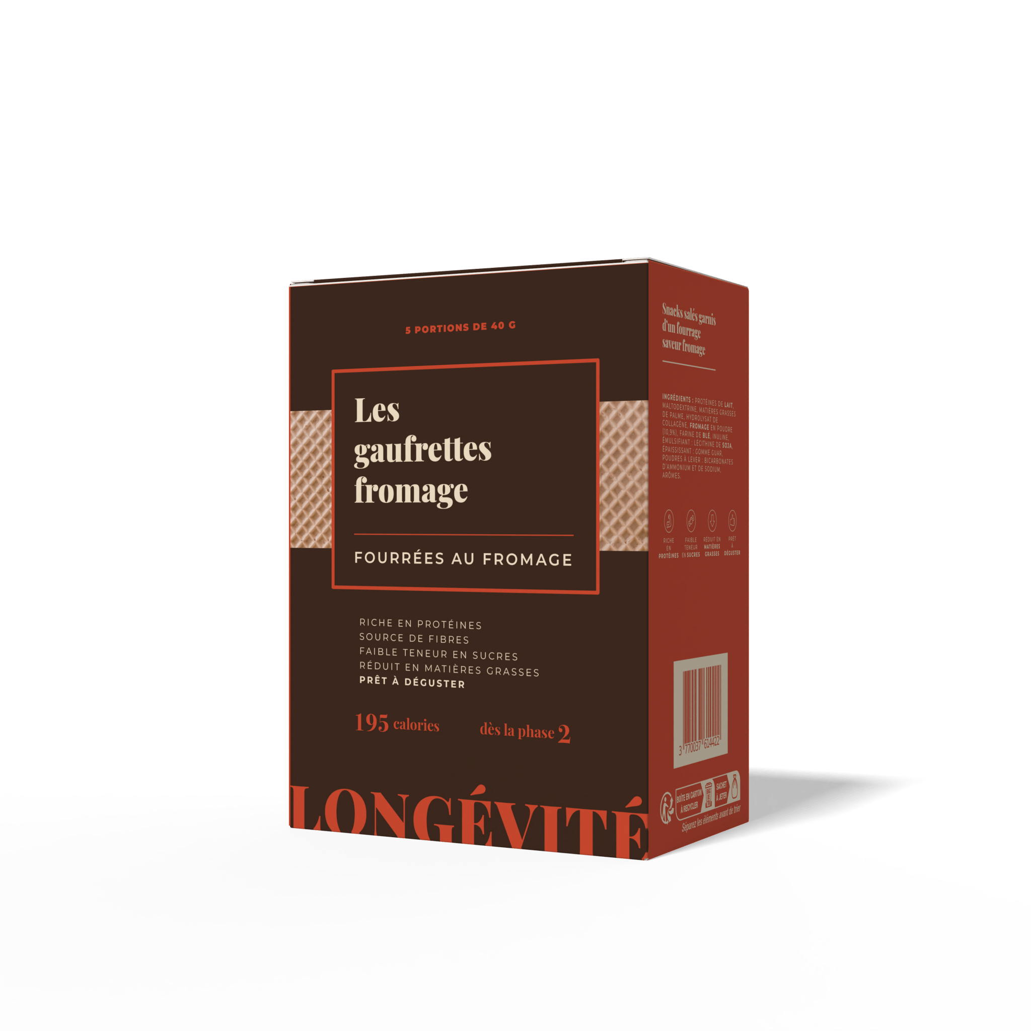 Les gaufrettes fromage (5 gaufrettes) - LONGÉVITÉ
