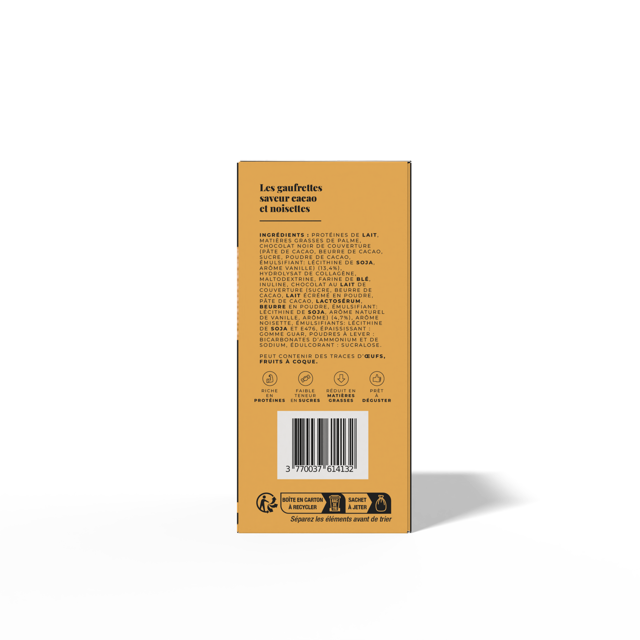Les gaufrettes saveur cacao et noisettes (5 gaufrettes) - LONGÉVITÉ