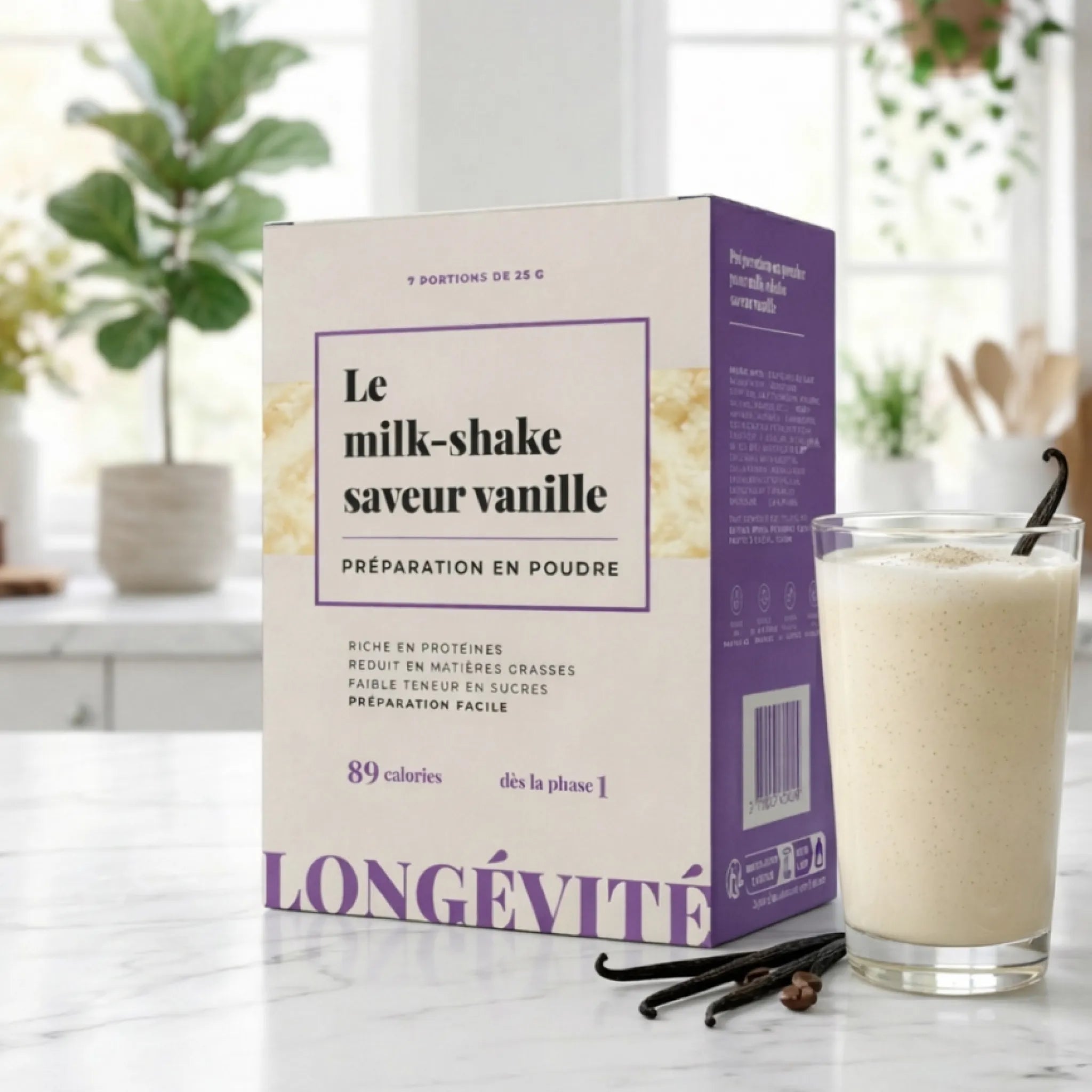 Milk-shake vanille protéiné en poudre, riche en protéines et faible en matières grasses – LONGÉVITÉ