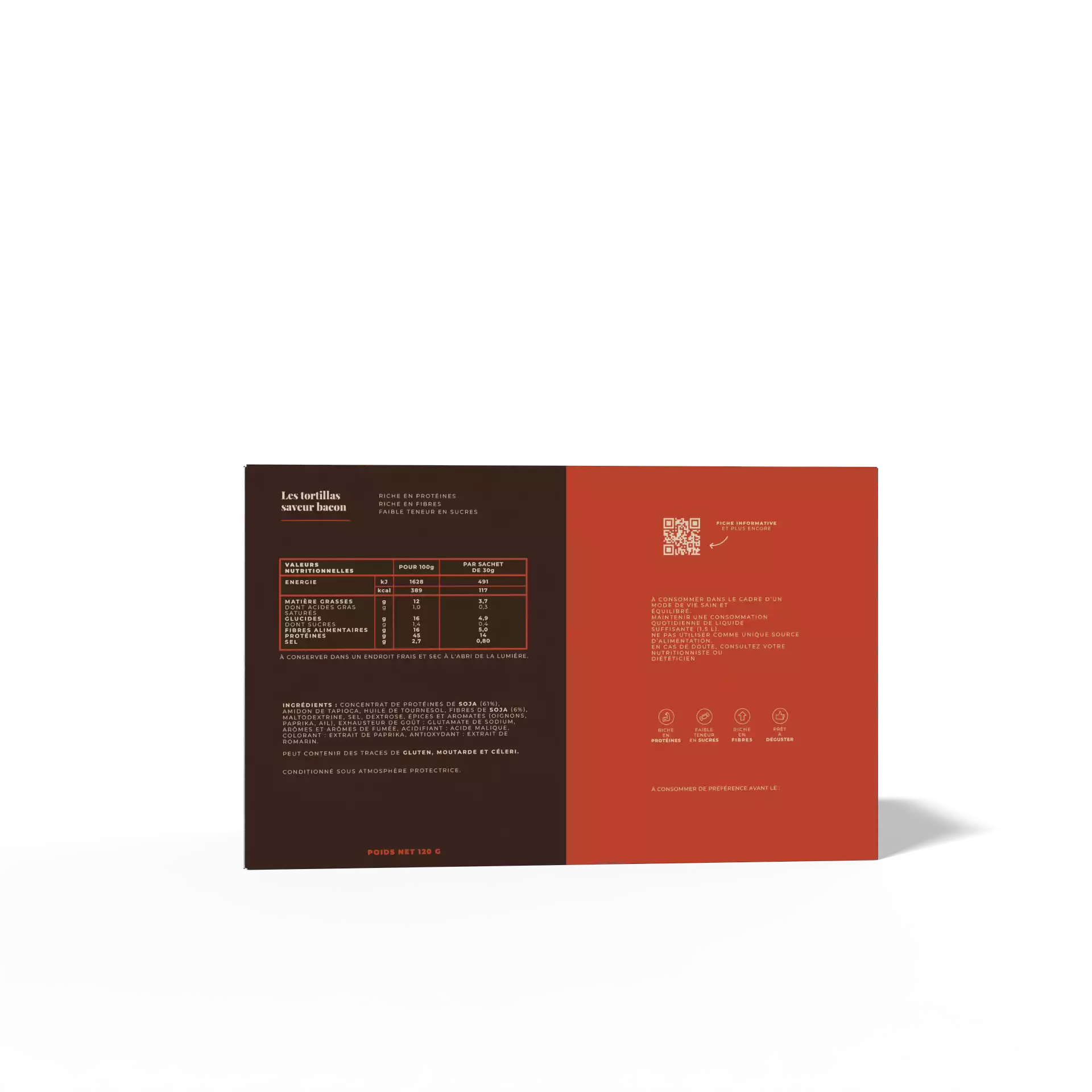 Les tortillas saveur bacon dos
