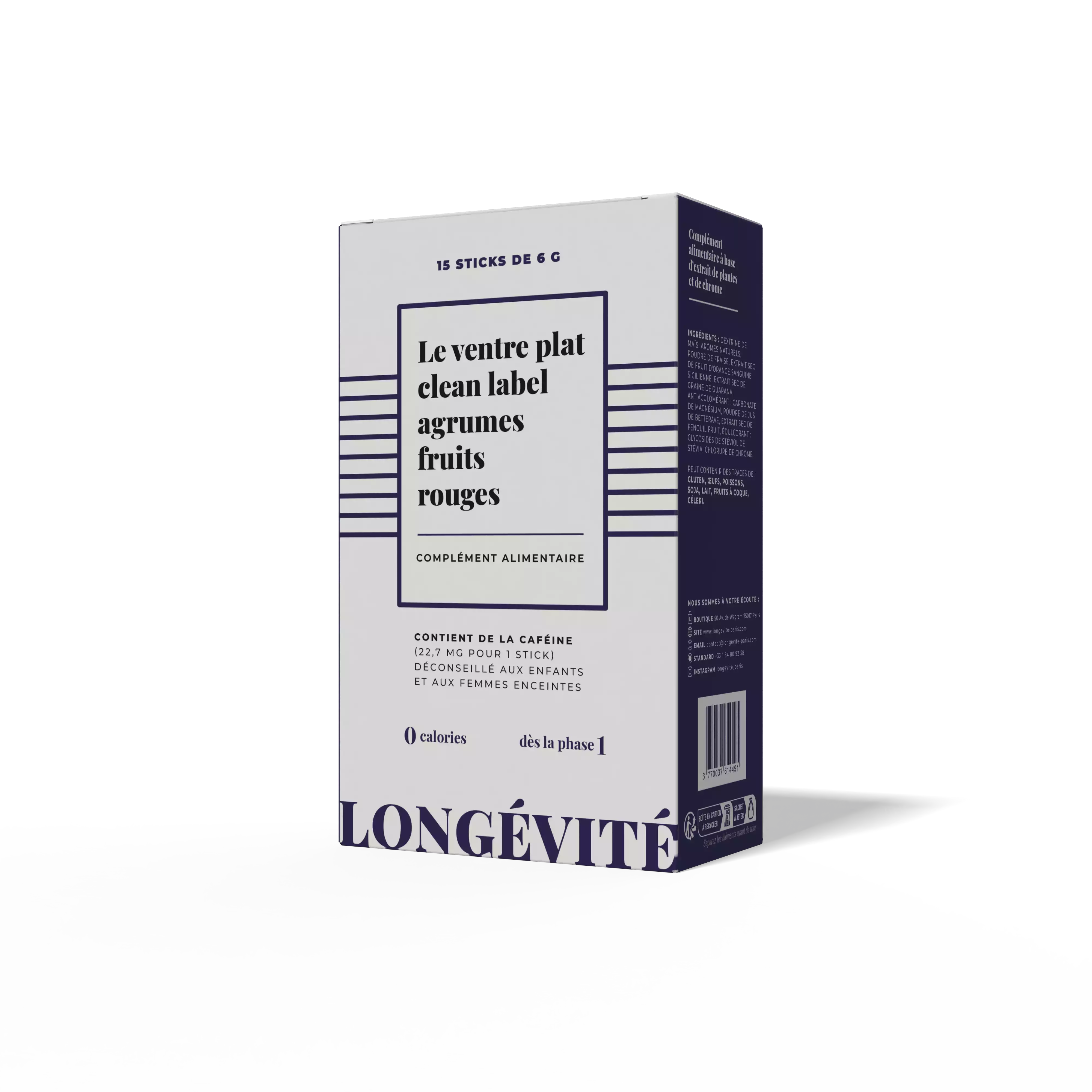 Les sticks ventre plat agrumes fruits rouges (15 sticks) - LONGÉVITÉ